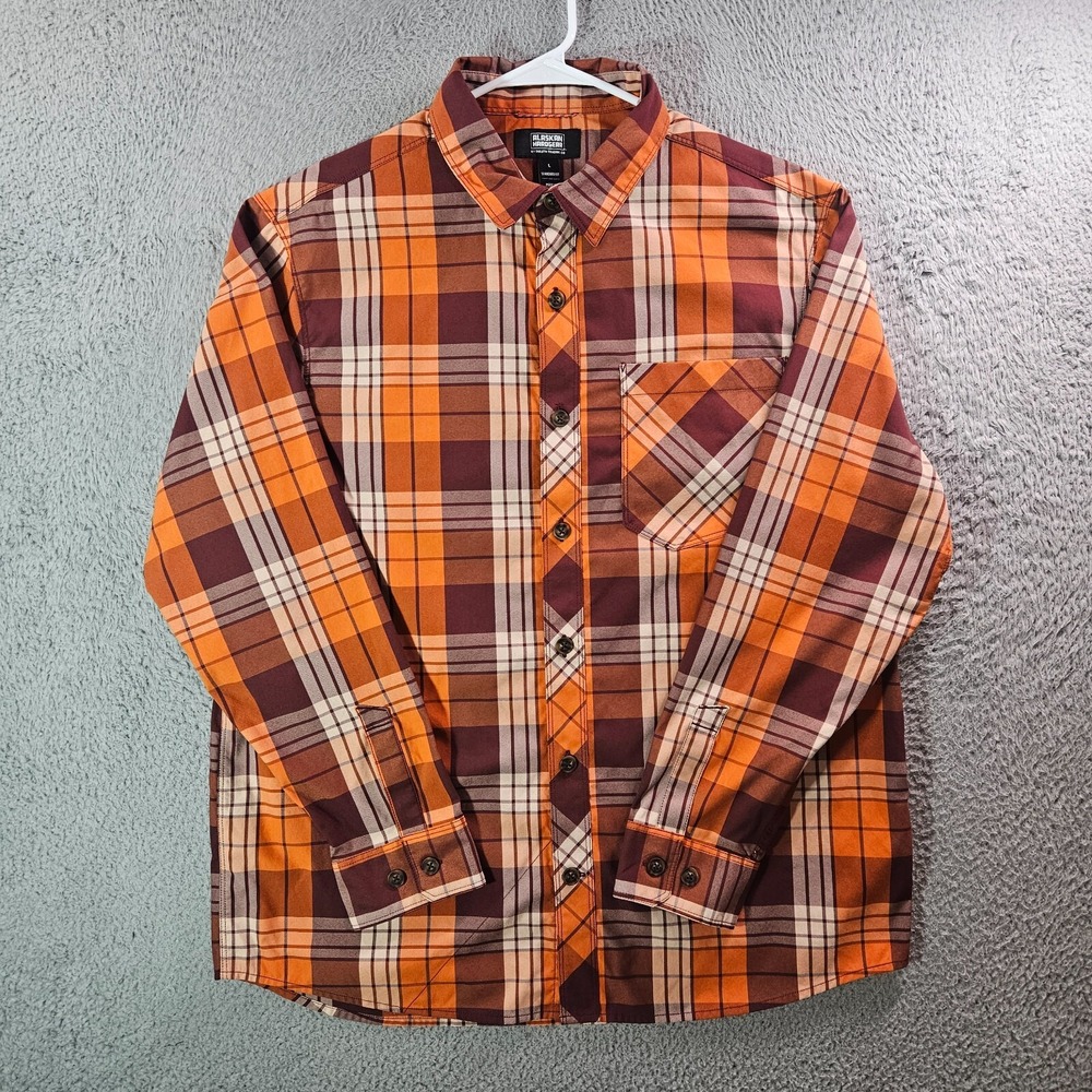 Alaskan Hardgear Duluth Trading‎ Shirt Men Large Button Long Sleeve Brick Maroon